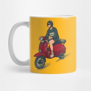 A Boy On His Scooter Mug